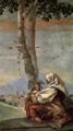 Tiepolo, Giovanni Domenico: Fresken in der Villa Valmarana, Vicenza, Szene: Landschaft mit sitzender Buerin
