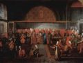 Mour, Jean-Baptiste van: Empfang des franzsischen Gesandten le Vicompte D'Andrezel durch Sultan Ahmed III. am 10. Oktober 1724, Das Bankett des Growesirs