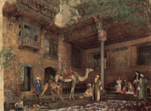 Lewis, John Frederick: Hof im Haus des Malers in Kairo