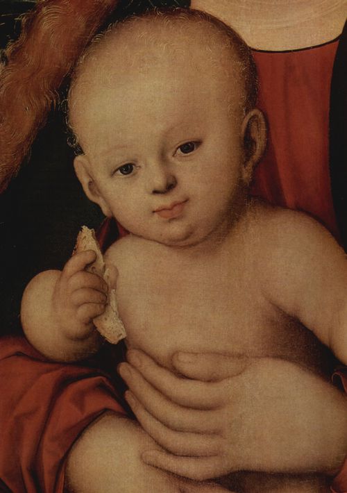 Cranach d. ., Lucas: Madonna unter dem Apfelbaum, Detail: Christuskind