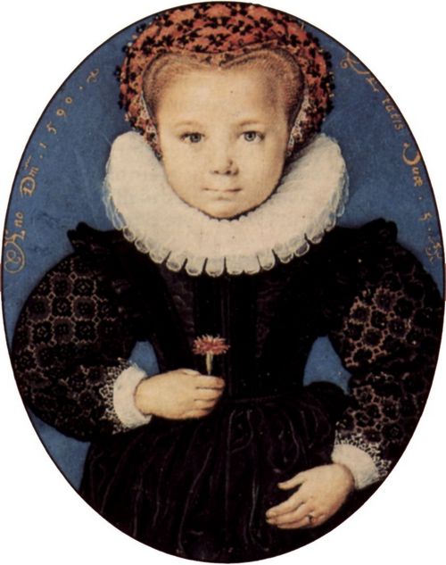 Oliver d. ., Isaac: Portrt eines Mdchens mit Nelke, Oval