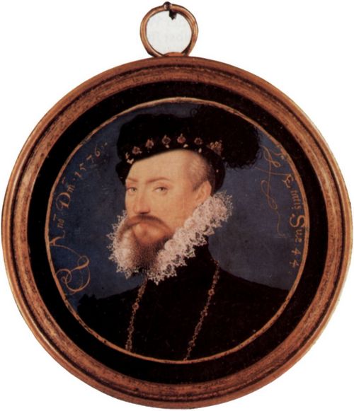 Hilliard, Nicholas: Portrt des Robert Dudley, Earl of Leicester, Tondo