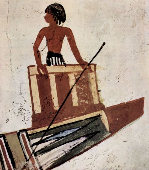 Maler der Grabkammer des Menna: Grabkammer des Menna, Ackerschreiber des Knigs, Szene: Fischer mit Pfeilstab