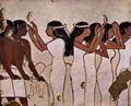 Maler der Grabkammer des Horemhab: Grabkammer des Horemhab, Angehriger des Heeres unter Thutmosis IV., Szene: Begrbnis, Detail: Klagefrauen