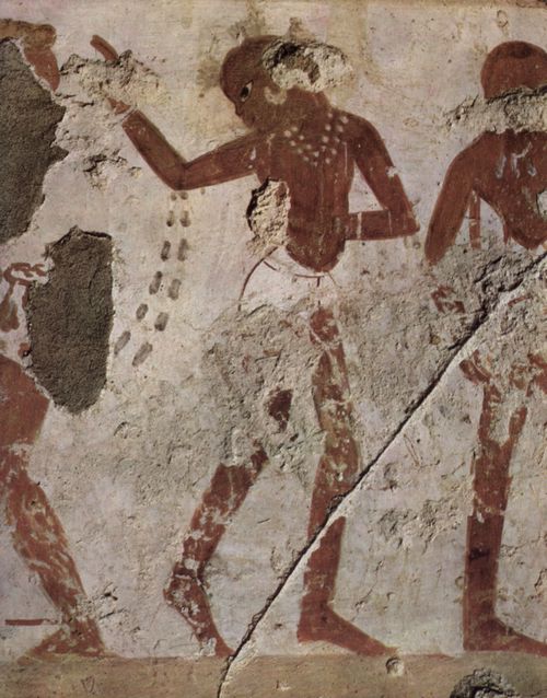 Maler der Grabkammer des Horemhab: Grabkammer des Horemhab, Angehriger des Heeres unter Thutmosis IV., Szene: Tanzender Afrikaner