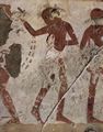 Maler der Grabkammer des Horemhab: Grabkammer des Horemhab, Angehriger des Heeres unter Thutmosis IV., Szene: Tanzender Afrikaner
