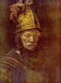 Rembrandt Harmensz. van Rijn (Schule): Der Mann mit dem Goldhelm