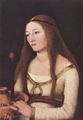 Holbein d. ., Hans: Portrt der Katharina Schwarz mit den Attributen ihrer Nahmensheiligen
