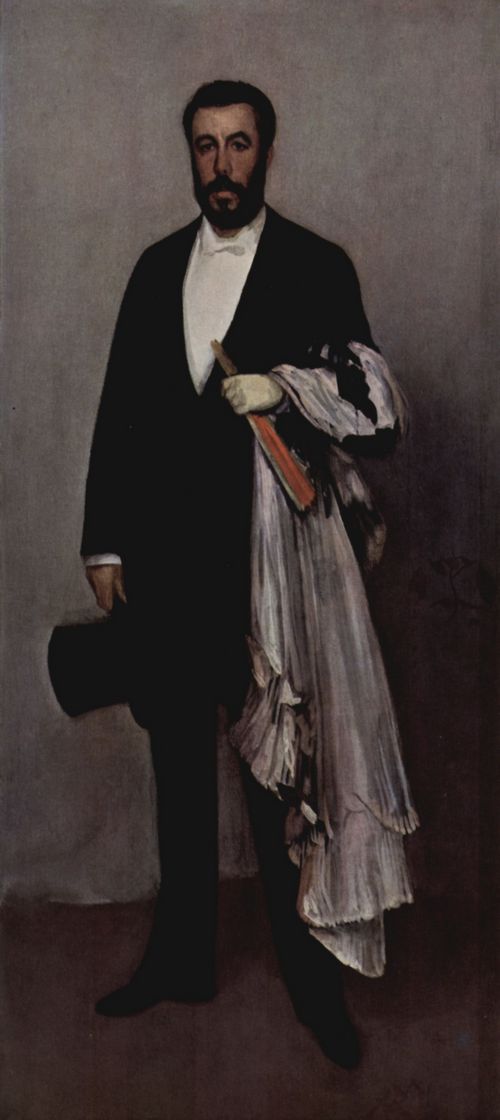 Whistler, James Abbot McNeill: Arrangement in lichtem Rosa und Schwarz, Portrt des Thodore Duret