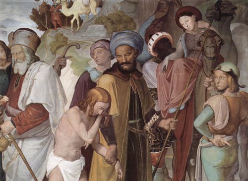 Overbeck, Johann Friedrich: Freskenzyklus der Casa Bartholdy in Rom, Szene: Der Verkauf Josephs, Detail