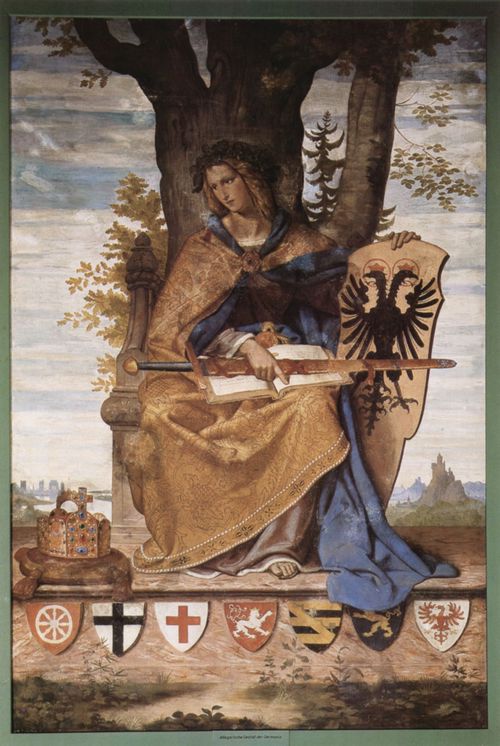 Veit, Philipp: Wandbild aus dem alten Stdelschen Institut, rechtes Seitenbild, Szene: Allegorische Figur der Germania