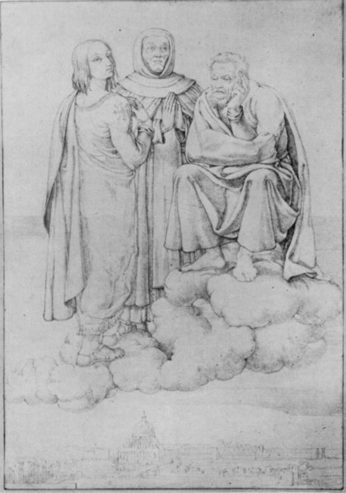 Pforr, Franz: Raffael, Fra Angelico und Michelangelo auf einer Wolke ber Rom