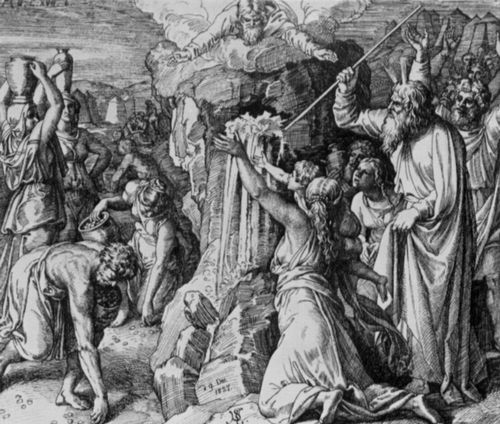 Schnorr von Carolsfeld, Julius: Moses schlgt Wasser aus dem Felsen