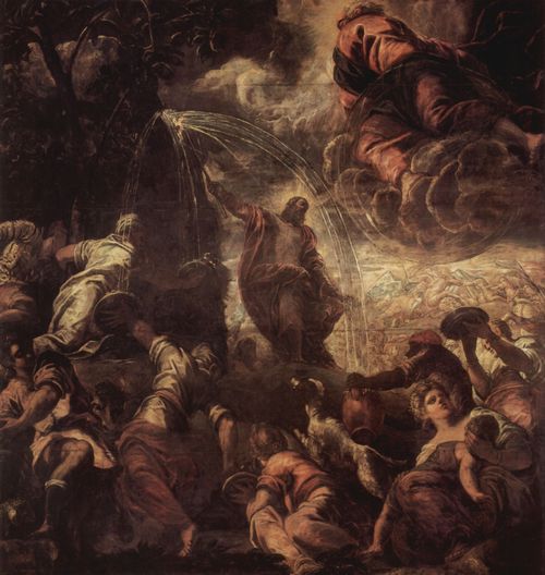 Tintoretto, Jacopo: Moses schlgt Wasser aus dem Felsen