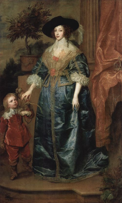 Dyck, Anthonis van: Portrt der Knigin Henrietta Maria, mit Zwerg Sir Jeffrey Hudson