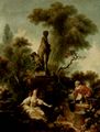 Fragonard, Jean-Honoré: Gemäldeserie zum Thema »Liebesverfolgung«, Szene: Die Leiter