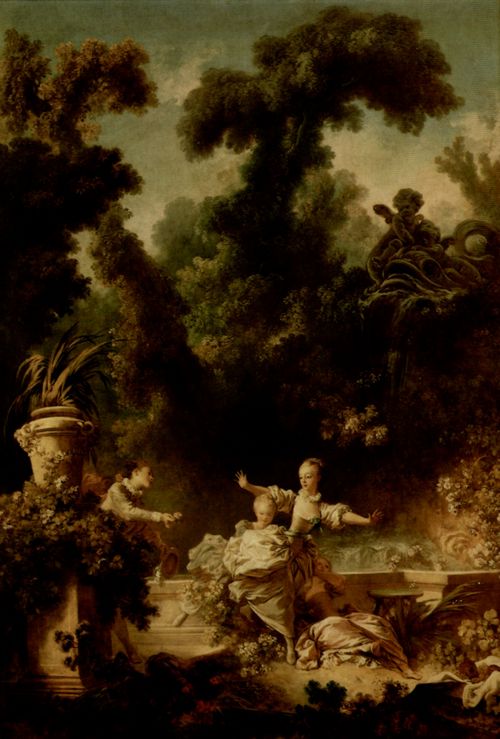 Fragonard, Jean-Honor: Gemldeserie zum Thema »Liebesverfolgung«, Szene: Die Verfolgung