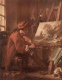 Boucher, François: Der Maler in seinem Atelier, Selbstporträt