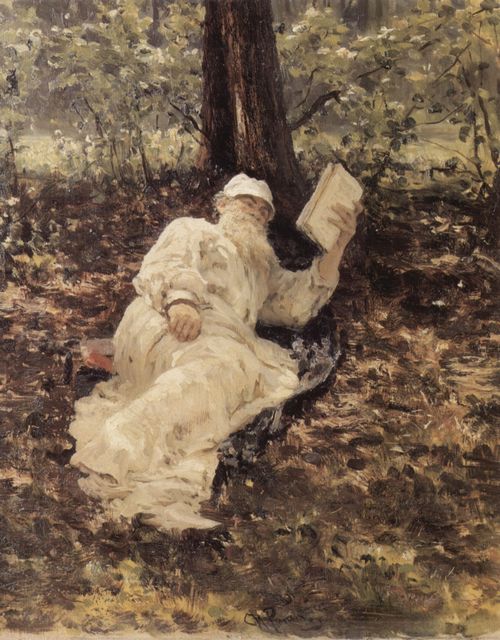 Repin, Ilja Jefimowitsch: Lew Nikolajewitsch Tolstoj ruht sich im Walde aus
