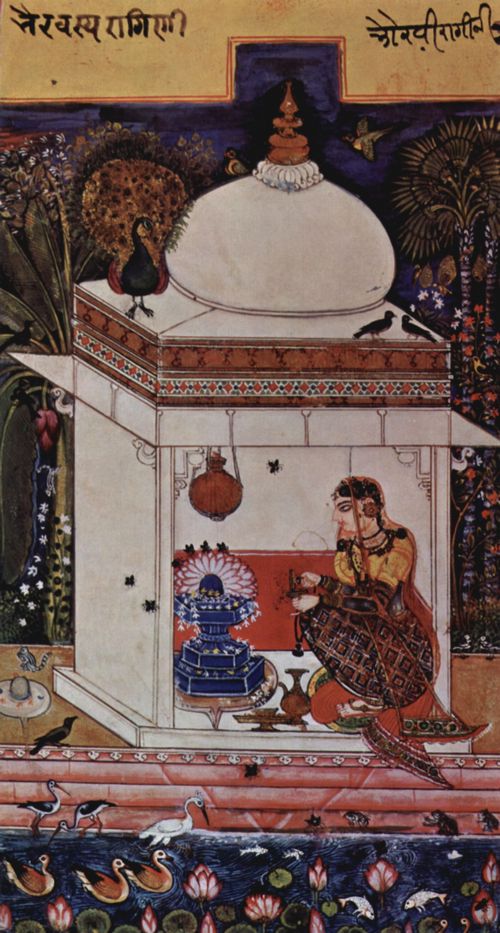 Indischer Maler um 1625: Râgmâlâ-Serie, Szene: Bhairavi Râginî