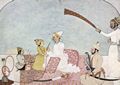 Indischer Maler um 1760: Hügel-Anführer (Panjâb-Hügel) mit Kindern