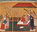 Indischer Maler um 1750 (III): Eine Dame lauscht der Musik