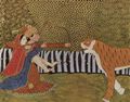 Meister des Madhu-Malati-Manuskripts: Madhu-Malati-Manuskript, Szene: Ein Liebespaar wei sich zu helfen