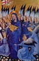 Meister des Wilton-Diptychons: Wilton-Diptychon, rechter Flgel, Szene: Jungfrau Maria mit elf Engeln