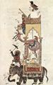 Syrischer Maler um 1315: Buch der Einsicht in die Konstruktion mechanischer Apparate des al-Jazar, Szene: Die Elefantenuhr