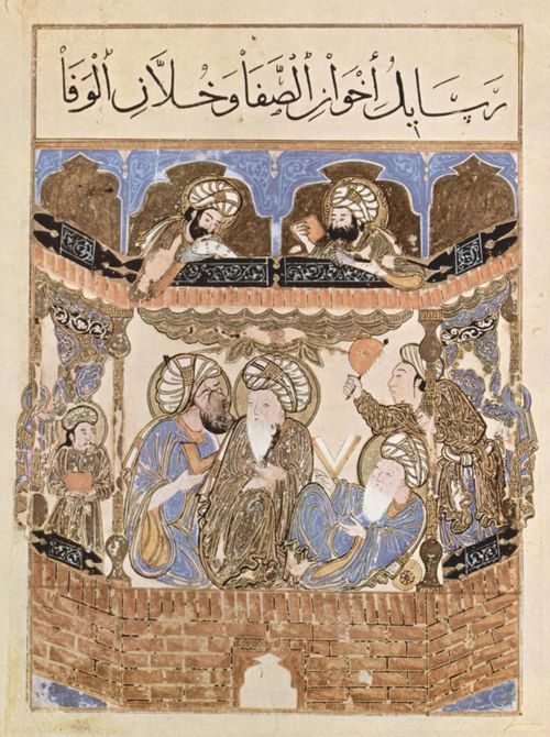 Irakischer Maler von 1287: Die Schriften der lauteren Brüder, Szene: Diskussion der Autoren