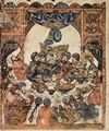 Irakischer Maler um 1230: Maqmt (Versammlungen) des al-Harr, Szene: Das Hochzeitsbankett (30. Maqmt)