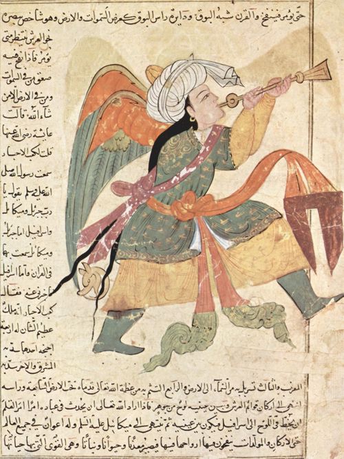 Irakischer Maler um 1280: Die Wunder der Schpfung des al-Qazwn, Szene: Der Erzengel Isrfl