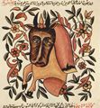 Arabischer Maler des 18. Jahrhunderts: Die Wunder der Schöpfung des al-Qazwînî, Szene: Die Tierkreisfigur Taurus