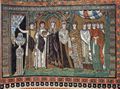 Meister von San Vitale in Ravenna: Chormosaiken in San Vitale in Ravenna, Szene: Kaiserin Theodora und ihr Hof