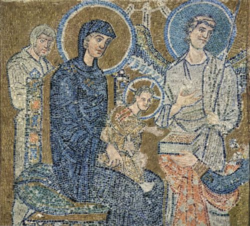 Byzantinischer Mosaizist um 705: Anbetung der Heiligen Drei Knige, Detail