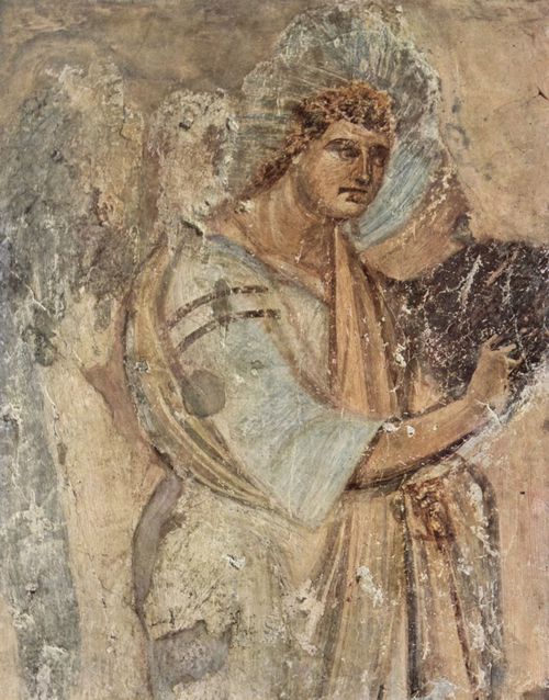 Byzantinischer Maler des 7. Jahrhunderts: Fresko im Mittelschiff von Santa Maria Antiqua, Szene: Verkndigungsengel