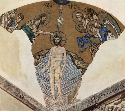 Meister von Daphni: Mosaiken der Kirche von Daphni, Szene: Taufe