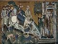 Meister der Palastkapelle in Palermo: Mosaiken der Capella Palatina in Palermo, Szene: Einzug Christi in Jerusalem