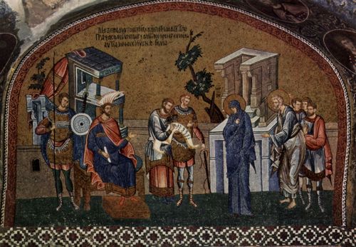 Meister der Kahriye-Cami-Kirche in Istanbul: Mosaiken der Kirche Kahri-Djami in Istanbul, Szene: Volkszhlung zur Eintreibung der Steuern vor Zyrenius