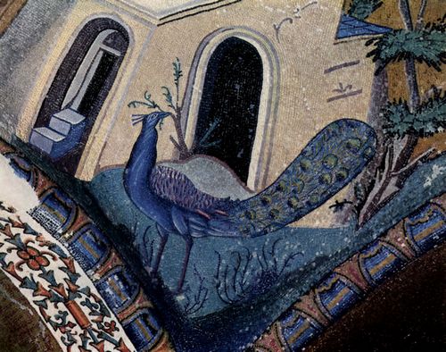 Meister der Kahriye-Cami-Kirche in Istanbul: Mosaiken der Kirche Kahri-Djami in Istanbul, Szene: Pfau