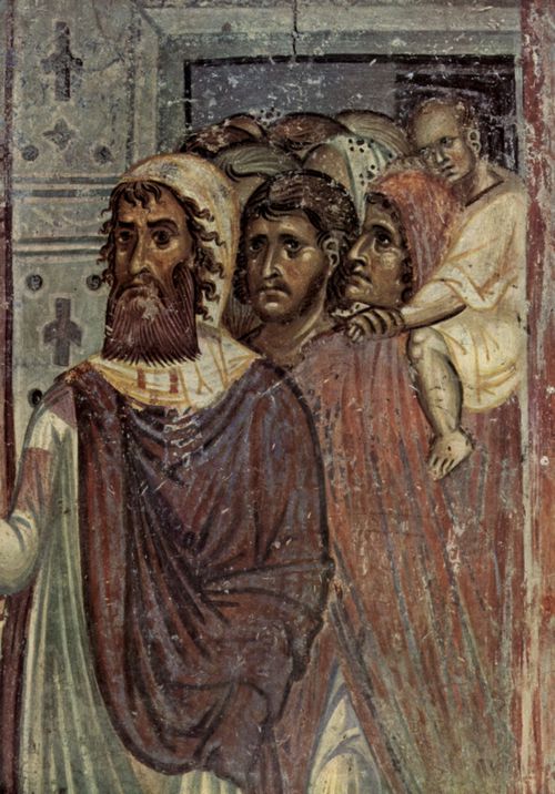 Meister von Nerezi: Fresken in der Kirche von Nerezi, Szene: Einzug in Jerusalem, Detail