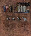 Meister des Evangeliars von Rossano: Codex Purpureus, Szene: Die Parabel der klugen und der trichten Jungfrauen