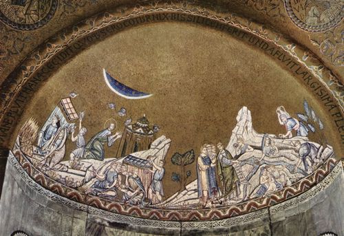 Byzantinischer Mosaizist des 13. Jahrhunderts: Mosaiken von San Marco in Venedig, Szene: Wunder whrend des Exodus