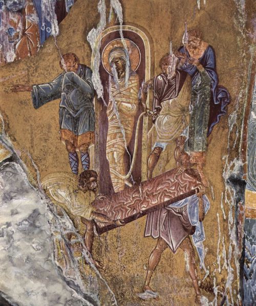 Meister der Pantanassa-Kirche in Mistra: Fresken in der Pantanassa-Kirche in Mistra, Szene: Erweckung des Lazarus