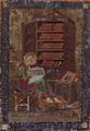 Meister des Codex Amiatus: Codex Amiatinus, Szene: Esdra arbeitet an der Erneuerung der Bibel