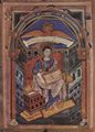 Meister der Neuen Hofschule Karls des Großen: Evangeliar von Saint-Médard de Soissons, Szene: Hl. Johannes, Evangelist