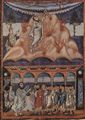Karolingischer Buchmaler um 840: Moses empfängt die Gesetzestafeln