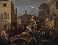 Hogarth, William: Gemäldeserie »Wahlzyklus«, Szene: Der Triumphzug des Abgeordneten