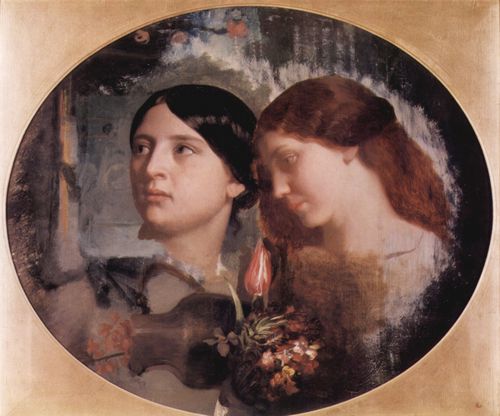 Gleyre, Charles: Zwei Frauen mit Blumenstrau, Oval