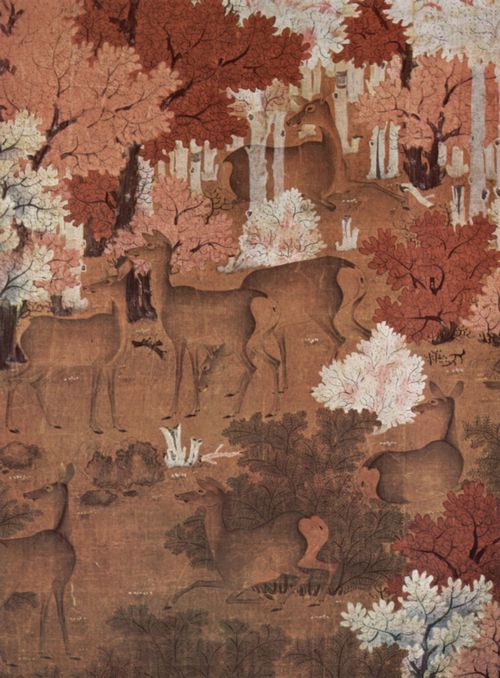 Chinesischer Maler des 10. Jahrhunderts (II): Wild zwischen rotblttrigem Ahorn